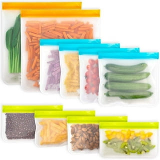 1 Set Food Storage Bag Well Sealed Double Zipper Multi-purpose Reusable Gallon  Freezer Bags for Home-leaveforme 