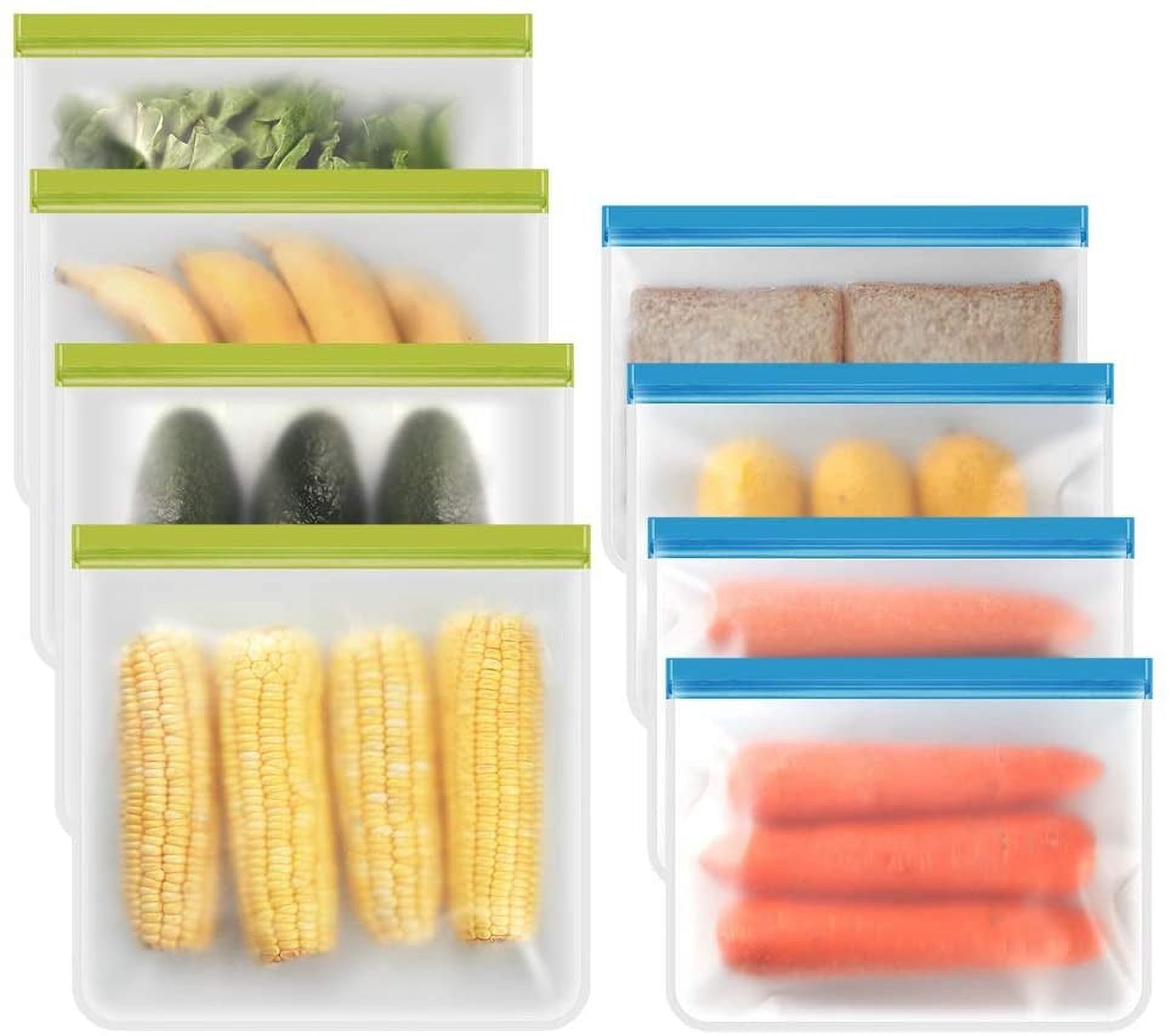 Reusable Food Storage Bags 4 Pack Gallon and Quart Bags Dishwasher