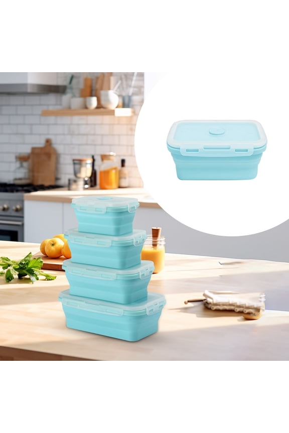 Reusable Food Storage Bags,Silicone Storage Containers With Lids 4 Piece Set Microwave & Freezer Saving Design For Kitchen Travel And Meal Prep