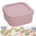 Reusable Food Storage Silicone Meal Box with Lid, Leakproof Microwave ...