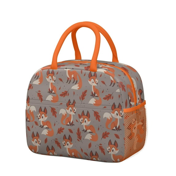 Reusable Fox Lnsulated Lunch Bag for Women & Men-Leakproof Water-Resistant Cooler Tote,Large Capacity(10.6x8.7x6.3in)for Work,Office,Travel,Picnic,Beach.
