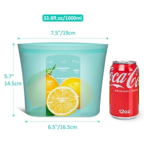 Reusable Freezer Bags Quart Size 4 Pack Silicone Stand Up Ziplock Food Storsandwich Containerswave Oven Dishwasher Safe Aqua 33.8fl.oz