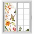 thumbnail image 1 of Reusable Frosted Window Coverings, Spring Floral Hummingbird Window Privacy Film Frosted, Pastoral Rustic Botanical Flowers Sun Blocking Windows Stickers for Kitchen Front Door, 23.6 x 59 Inches, 1 of 9
