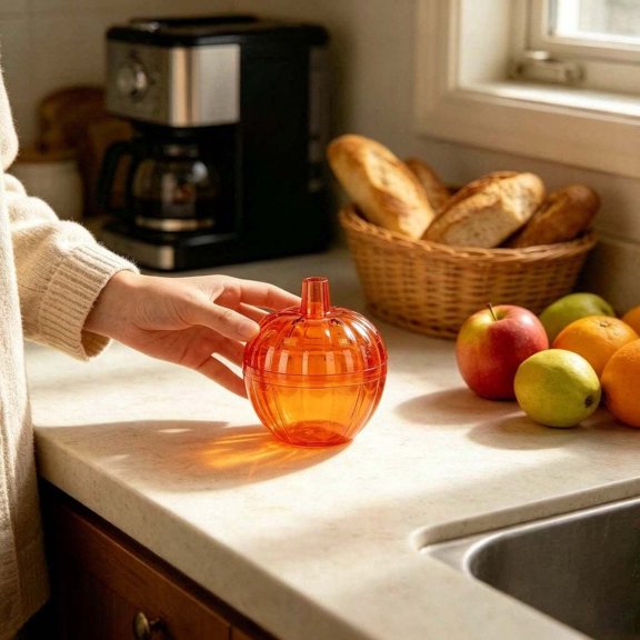 Reusable Fruit Fly Trap Thanksgiving Pumpkin Shaped Flying Insect Catcher for Fall Indoor Outdoor Kitchen Home Orchard