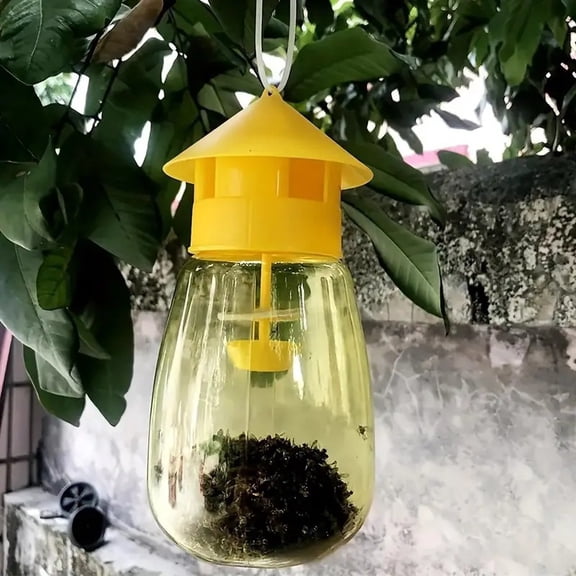 Reusable Fruit Fly & Wasp Trap, Outdoor Hanging Insect Catcher for Orchards, Gardens & Kitchens, Pest Control Solution