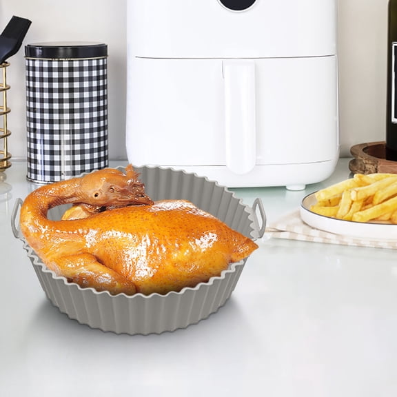 Reusable Fryer Basket Grade Silicone Liner for Air Fryer No Need to Clean Fryer, Non Stick Easy to Clean Baking Pad with Heat Resistance for Even Cooking 22x22x6 Inch Size