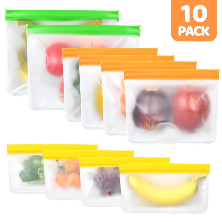 Reusable Gallon Freezer Bags 6 Packs Reusable Freezer Bags Seal & Leak Proof, BPA Free, Food Grade Peva Reusable Freezer Bags for Marinate Meats