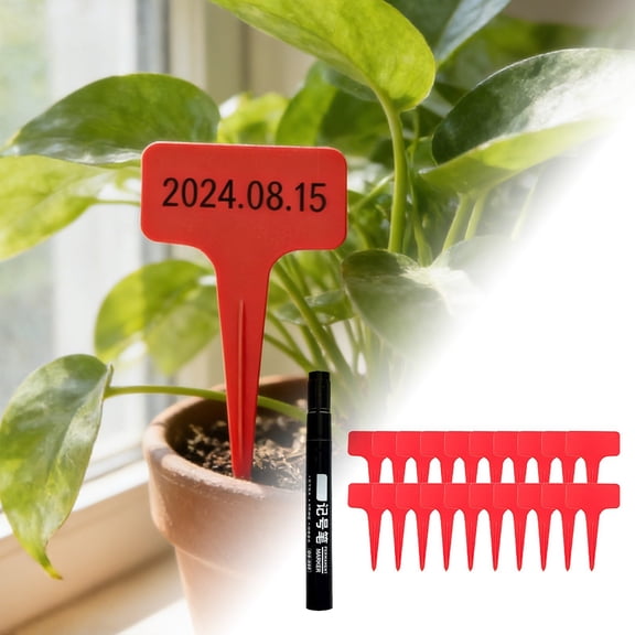 Reusable Garden Labels with Marking Pen 20Pcs T Type Tags for Spring Greenhouse Vegetable Seedling