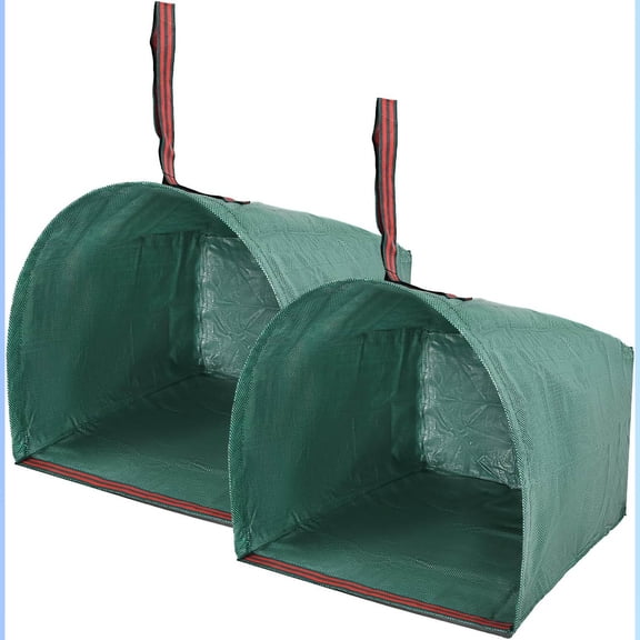 Reusable Garden Waste Bags, Dustpan-Type Yard Leaves Collector, Collapsible Lawn Leaf Bag with Reinforced Carry Handles, Heavy Duty Container for Leaves, Lawn Debris & Grass Clippings