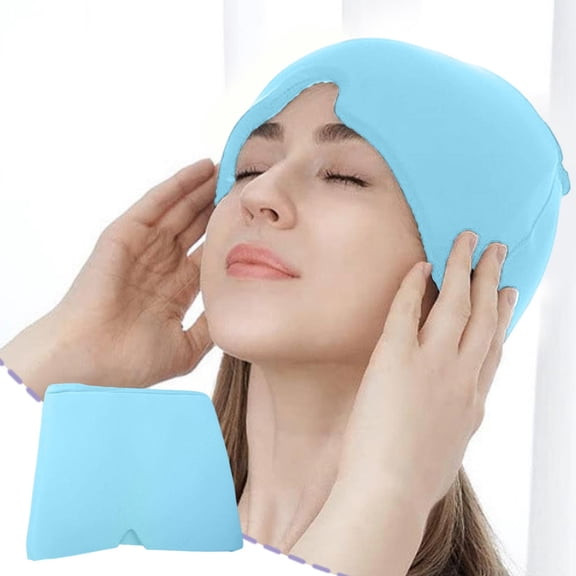 Reusable Gel Cold and Hot Compress Face Mask – Solid Hydrogel Half Face Pack for Headache, Post Op Care, and Stress Relief
