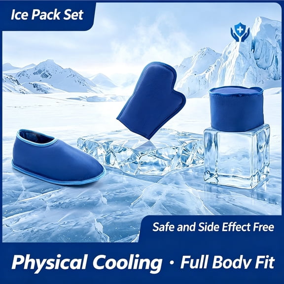 Reusable Gel Ice Cooling Mittens Cold Therapy Hand Wrap for Hand Discomfort Relief Post-Surgery Recovery Summer Palm Cooling Mitten Blue