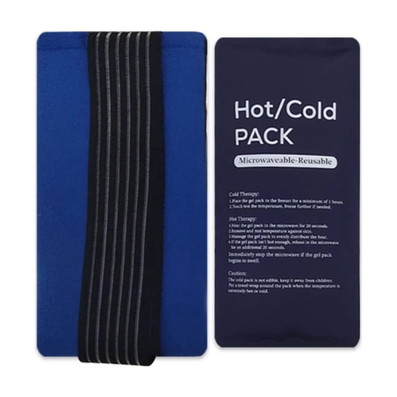 Reusable Gel Ice Pack for Knee Elbow Shoulder & Ankle, Hot Cold Therapy Compress with Elastic Strap, Soft Cloth Cover for Sports Injuries Pain Relief Muscle Relaxation,Blue