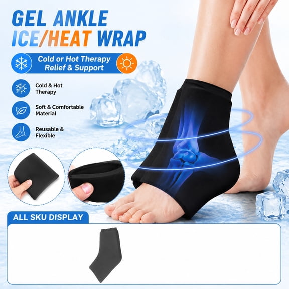 Reusable Gel Ice Pack Sock, Ankle Ice Pack Wrap for Swelling, Foot Ice Pack Wrap, Hot and Cold Pack for Pain Relief, Ice Pack for Ankle, Ice Pack for Foot, Reusable Gel Ice Packs