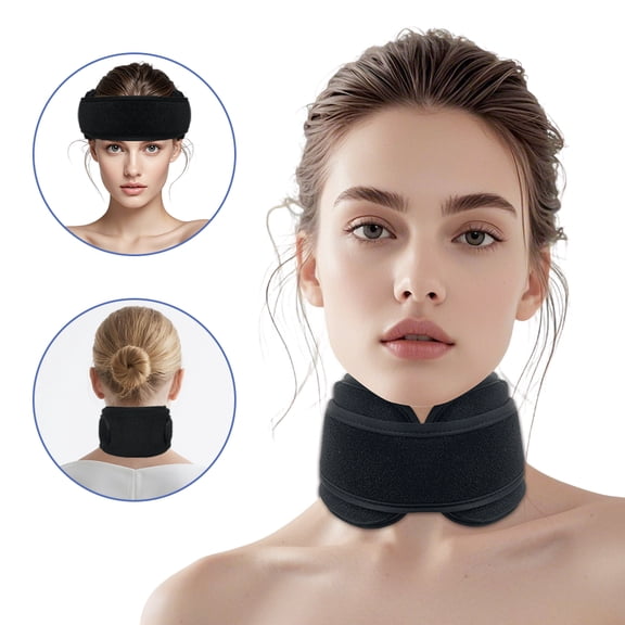 Reusable Gel Neck Ice Wrap, Adjustable Cold Compress Pack for Neck and Shoulder, Flexible Hot Cold Therapy Wrap for Tension Relief (Black)