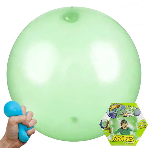 Reusable Giant Bubble Ball DIY Squishy Sensory Fidget Toy Tear-Resistant Material Transparent Tpr Inflatable Fun Ball For Outdoor Indoor Party,Green