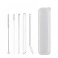 thumbnail image 1 of Reusable Glass Drinking Straws, Healthy Boba Smoothie Straws, ECO Friendly - BPA Free, with Cleaning Brush and Storage Box, 1 of 11