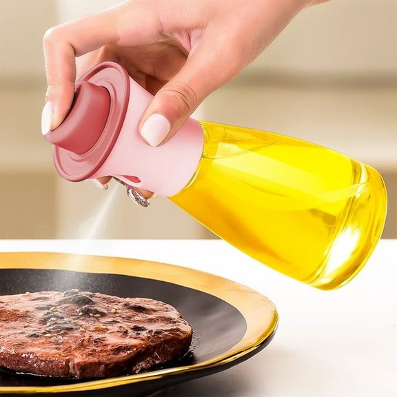 Reusable Glass Olive Oil Bottle 150ml Transparent Kitchen Oiler with Pour Spout Easy Clean for Kitchen/Dining(Pink),Hulucky
