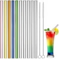 thumbnail image 1 of Reusable Glass Straw, 10 Pack Glass Drinking Straws Shatter Resistant, 8" x 0.32" Straight Colorful Eco-Friendly Straw 2 Brush, Perfect for Smoothies, Tea, Juice, Milkshakes, Frozen Drinks, 1 of 9