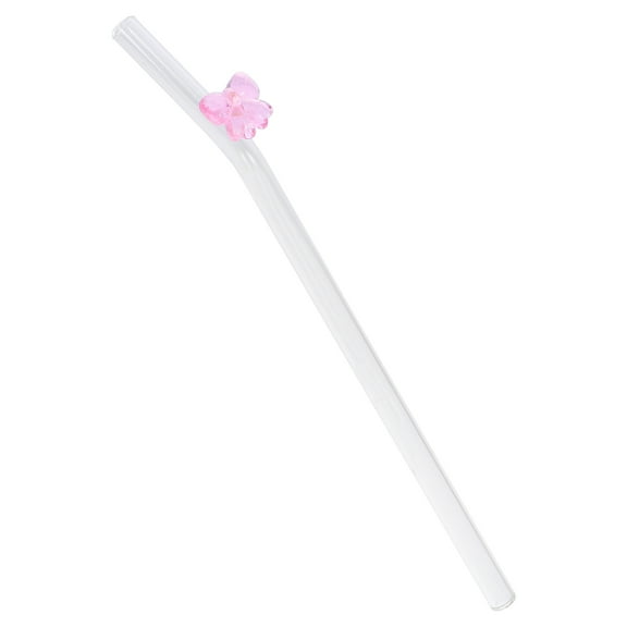 TOYMYTOY Bow Shaped Straws Bowknot Glass Straw Pink Glass 1Pack