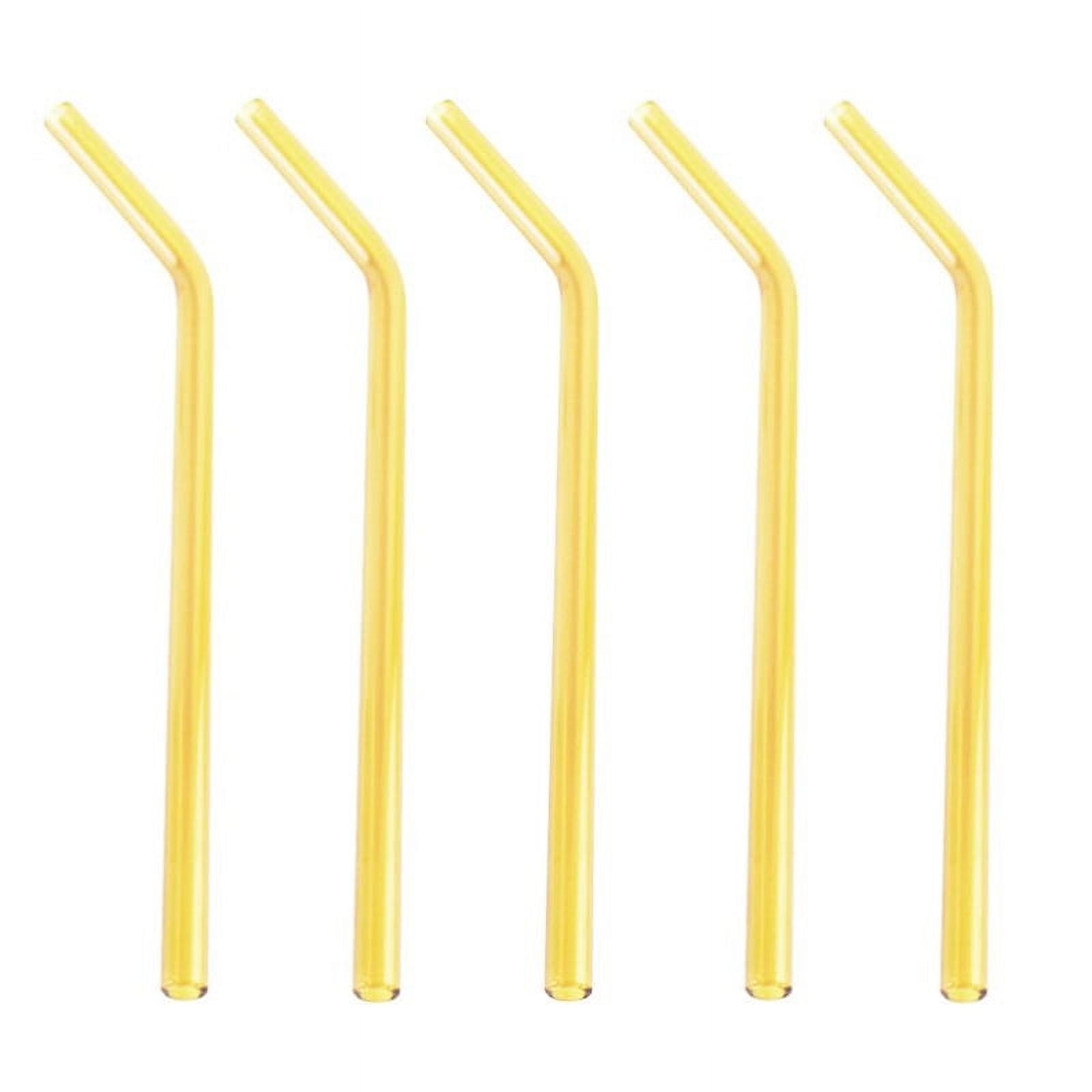 Reusable Glass Straws, 5Pcs 8mm Bent Glass Drinking Straws, Non