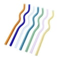 thumbnail image 1 of Reusable Glass Straws BPA-Free Colored Glass Straws for Beverages, Shakes, Milk Tea, Transparent and Beautiful, 7 Pack, 1 of 5