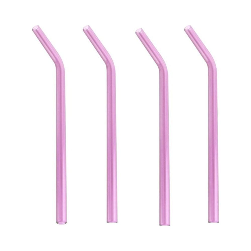 Pink and Purple Thick Glass Straw for bubble tea, and other frozen