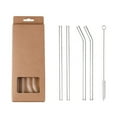 thumbnail image 1 of Reusable Glass Straws with Cleaning Brush, Borosilicate Drinking Straws for Hot Cold Drinks(Clear-A), 1 of 6