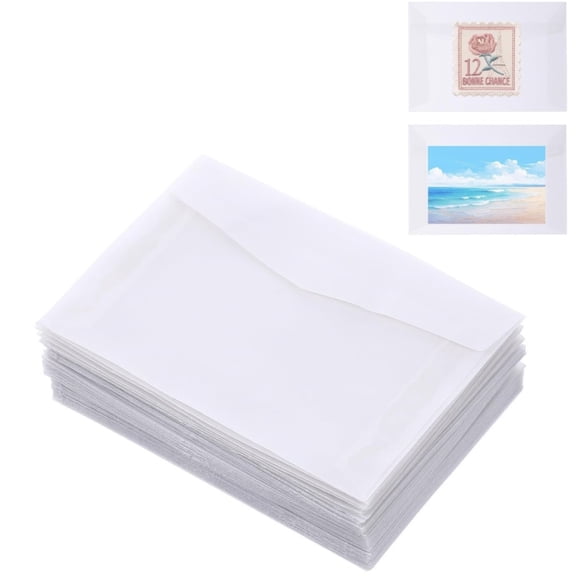 Reusable Glassine Envelopes (100-Pack),5.1x3.15 Inch Stamp Collections Sleeves,Greeting Card and Invitation Envelopes for Wedding,Birthday,Graduation Parties