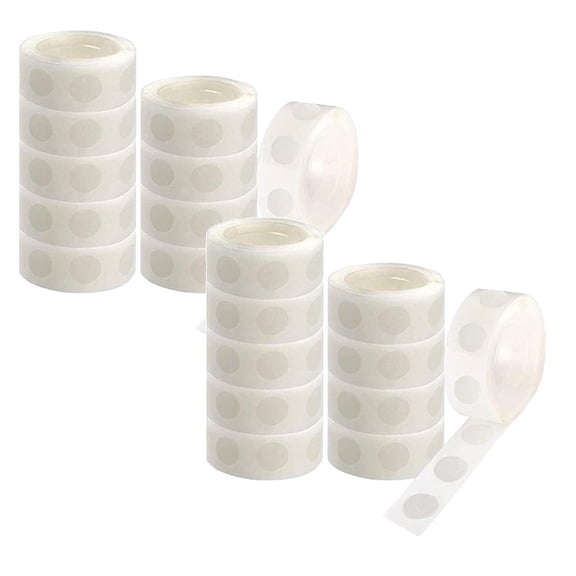 Reusable Glue Point Dots, Removable Double Sided Adhesive Dots Portable Sticky Dots Tapes, Multipurpose Sticking Tapes for Balloon Decor Party Ornaments Craft Cards Festival Displays (White-20Pcs)