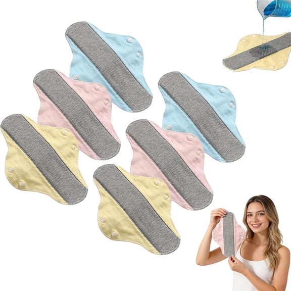 Reusable Graphene Incontinence Pads for Women and Elderly, Washable Leakproof Menstrual Cloth Pads for Heavy Flow, Postpartum Pads for Mobility Support