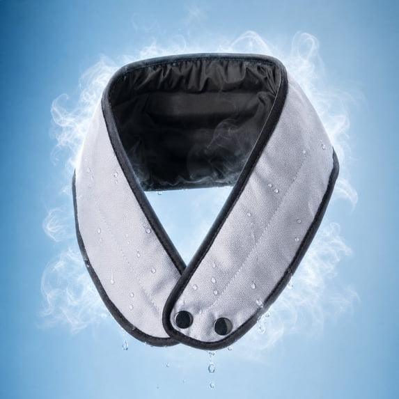 Reusable Gray Cooling Neck Wrap with Ice Polymer Beads, Breathable Instant Cold Towel Scarf for Sports Running Hiking Summer Heat Relief