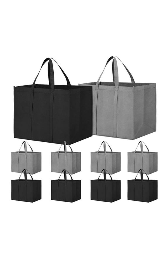 Reusable Grocery Bags 10 Pack, 35L Reusable Shopping Bags for Kitchen Groceries, Foldable Tote Bags
