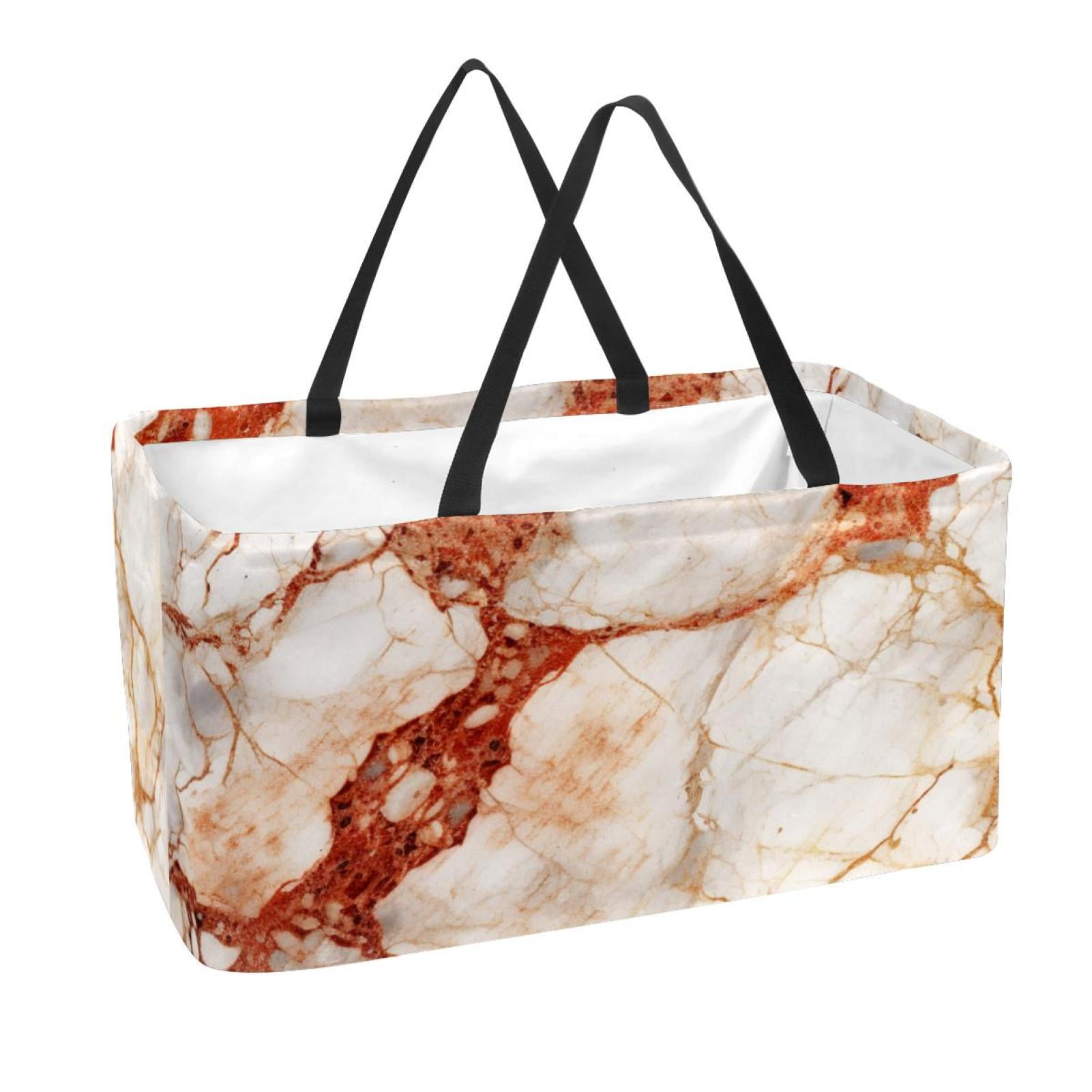 Reusable Grocery Bags Abstract Marble Texture Foldable Washable Large ...