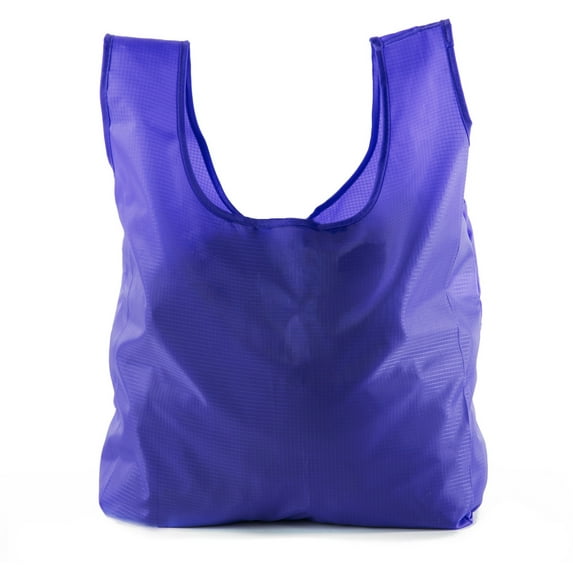 Reusable Grocery Bags | Foldable w/ Integrated String Pouch | Ripstop Nylon Tote - 100PK Purple CA2650