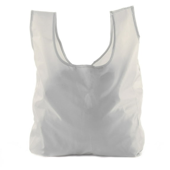 Reusable Grocery Bags | Foldable w/ Integrated String Pouch | Ripstop Nylon Tote - 2PK White CA2650