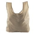 thumbnail image 1 of Reusable Grocery Bags | Foldable w/ Integrated String Pouch | Ripstop Nylon Tote - 50PK Khaki CA2650, 1 of 4