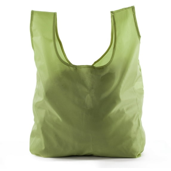 Reusable Grocery Bags | Foldable w/ Integrated String Pouch | Ripstop Nylon Tote - Moss CA2650