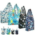 thumbnail image 1 of Reusable Grocery Bags Large Eco Friendly Laminated Foldable Totes (Set of 4), 1 of 8