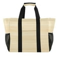 thumbnail image 1 of Reusable Grocery Bags with Handle Side Pocket Waterproof Shopping Portable Tote Soft Light Yellow Wood Grain, 1 of 8