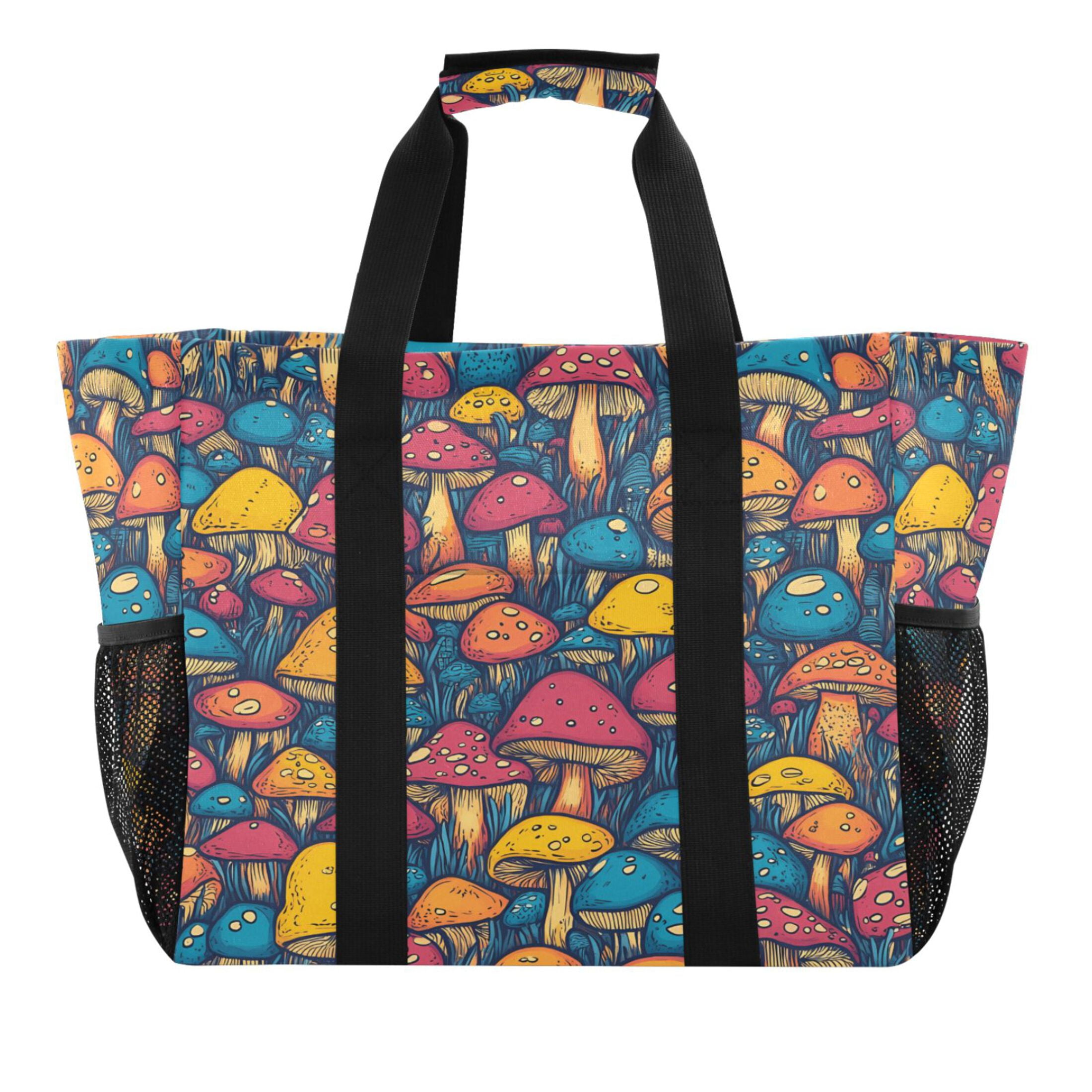 Toad Sitting In Front of Mushrooms Reusable Tote Bag