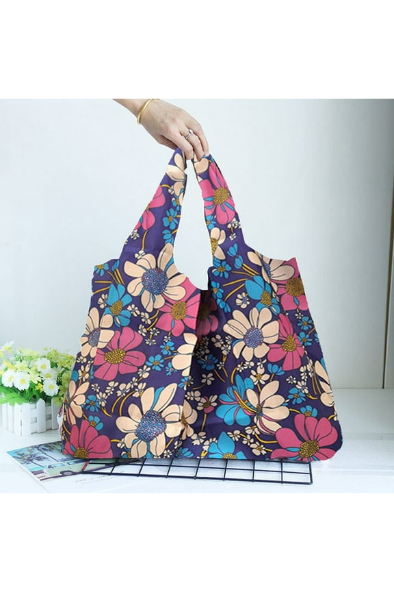 Reusable Grocery Shopping Bags - Extra Large Foldable Polyester Shopping Tote Bags - Washable Beach Bag Ripstop Nylon Tote Bags