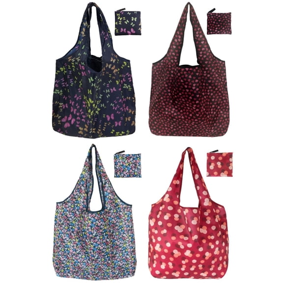 Reusable Grocery Shopping Tote Bags, 50LBS Foldable Washable Portable (Butterfly)