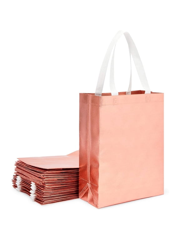 Reusable Grocery Tote Bag for Shopping (Large, Rose Gold, 20 Pack)