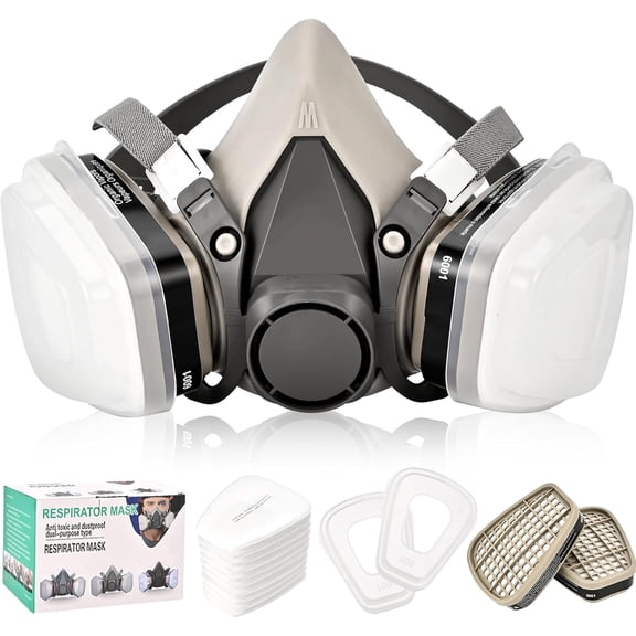 Reusable Half Face Cover 6200 Respirator Mask, Gas Mask for for Painting, Woodworking, Construction, Sanding, Spraying, Chemicals