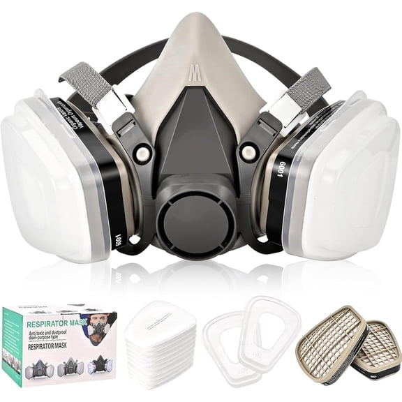XINBTK Reusable Half Face Cover 6200 Respirator Mask, Gas Mask for for Painting, Woodworking, Construction, Sanding, Spraying, Chemicals