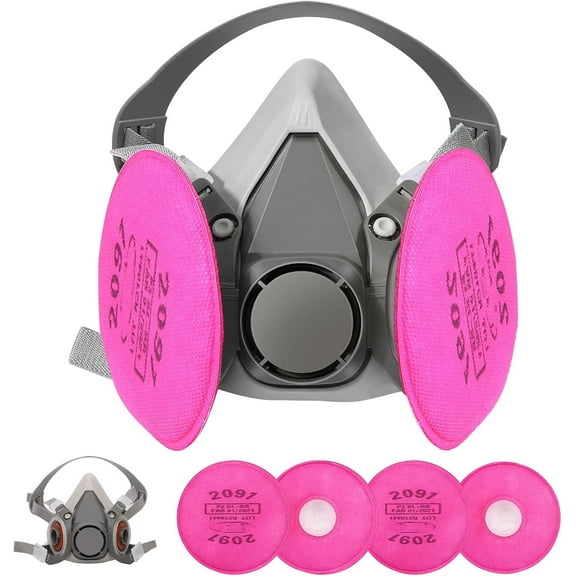 Reusable Half Face Cover - Respirator Mask with Filters for Painting, Dust, Welding, Resin, Fume and Organic Vapor Gas