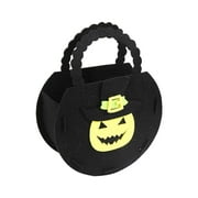 Reusable Halloween Tote Bags, Cute Halloween Decorations Snack Bags with Handle, Trick or Treat Candy Bags for Party Gifts (Orange/1 Pcs) 5.62x2.36x7.08"