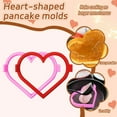 thumbnail image 1 of Reusable Heart-Shaped Silicone Pancake Mold - 2 Styles Non-Stick Pancake Maker, Diy Breakfast Tool for Home Kitchen Cooking Baking, 5.5*5.3*1.45in, Easy Clean Mold, Red, 1 of 9