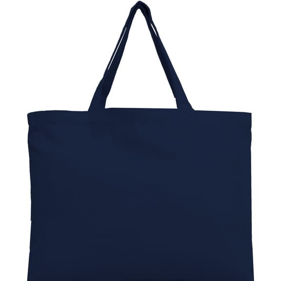 Reusable Heavy Duty 100% Cotton Canvas Bags | For Crafts, Shopping, Groceries, Books, Welcome Bag, Beach Bag, and More | Eco Friendly | Generous Size 12x16 - Navy