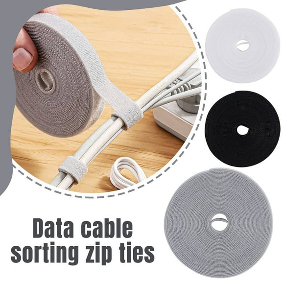 Reusable Hook Loop Cable Organizer Straps, Tearable Wire Ties for Cords, Chargers & Power Strips, 1-Pack, 0.5in x 16.4ft